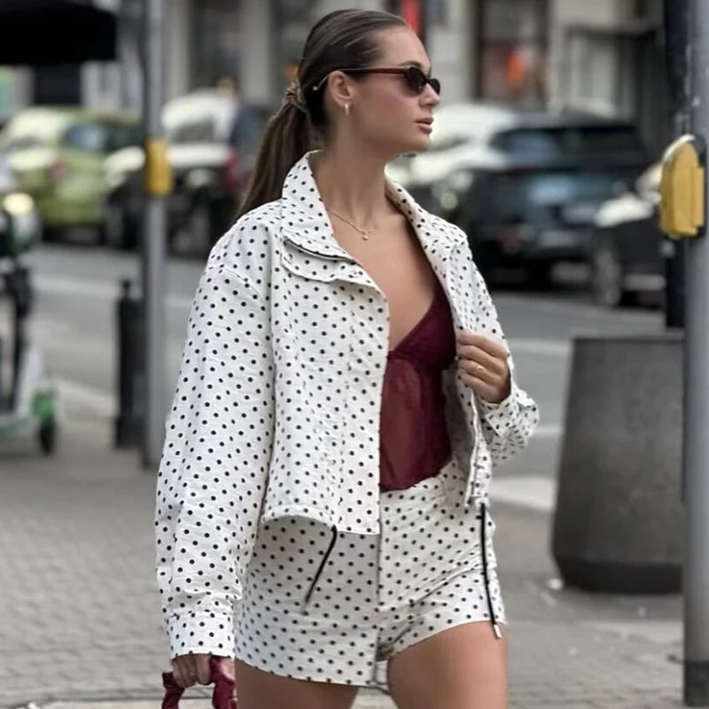HXAO Polka Dot Bomber Jacket
