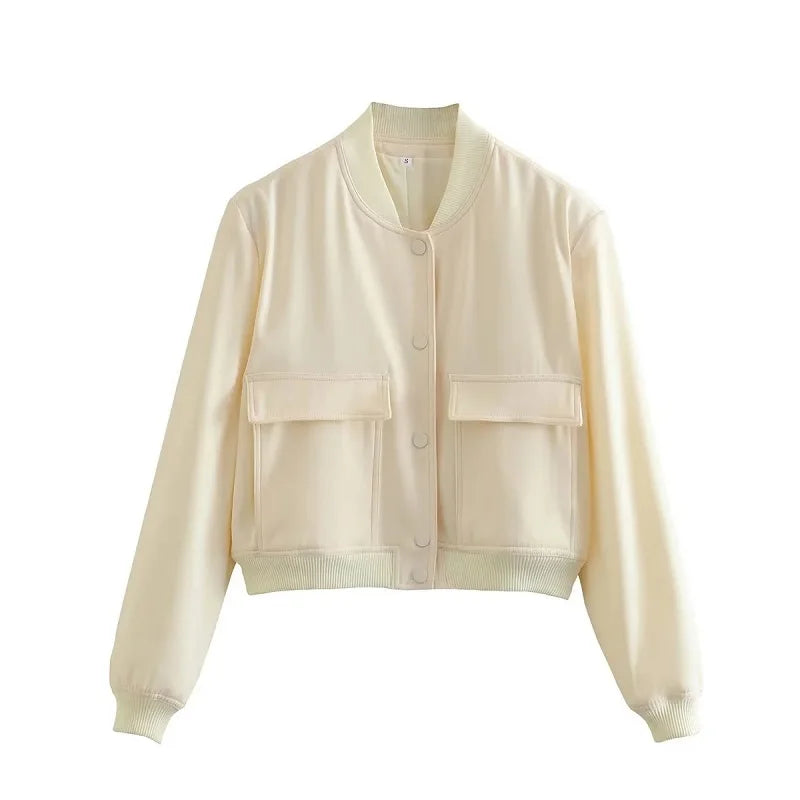 Women's White Bomber Jacket